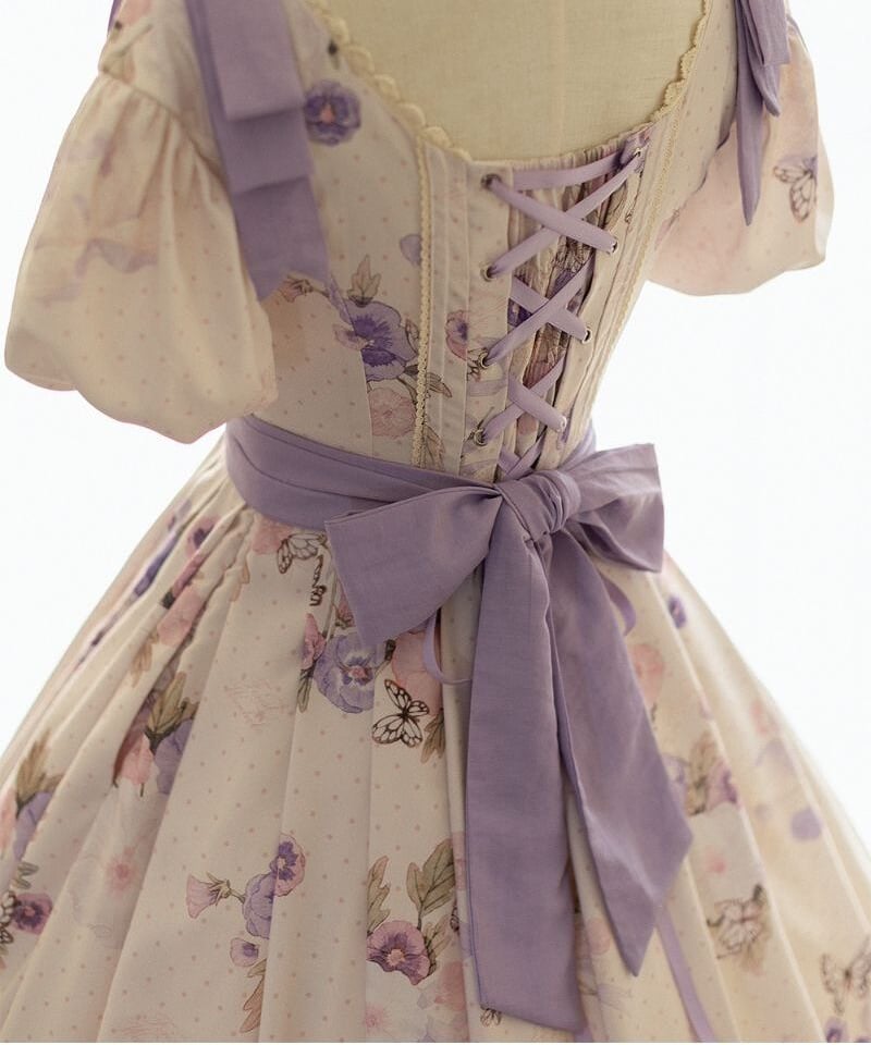 型紙】 三色すみれの夏 2型 ドロップショルダーワンピース