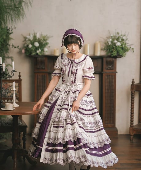 Miss Point 四季の果樹園 ロリィタドレス ブラウス、 花びらタブリエ、ペチコート [LO1611]