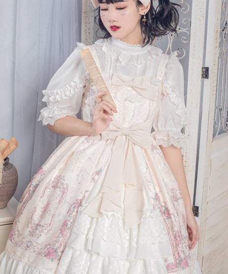 花籠柄 プリント ロリィタ JSK 繁花章華 [LO191]