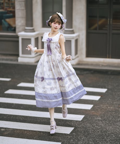 Miss Cube / フルール・ブランシュ・グース ロリィタドレス スクエアネックセーラーロングJSK [LO1610]