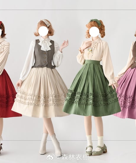 Forest Wardrobe 森林のかご4.0 三段フリルスカート [LO950]
