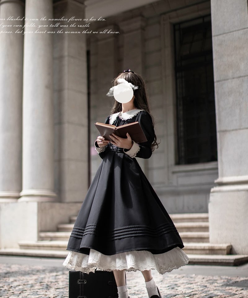 プリュムルーナ クラシックワンピースメイド服 ブラック プリュムルーナ クラシックワンピースメイド服 ブラック プリュム