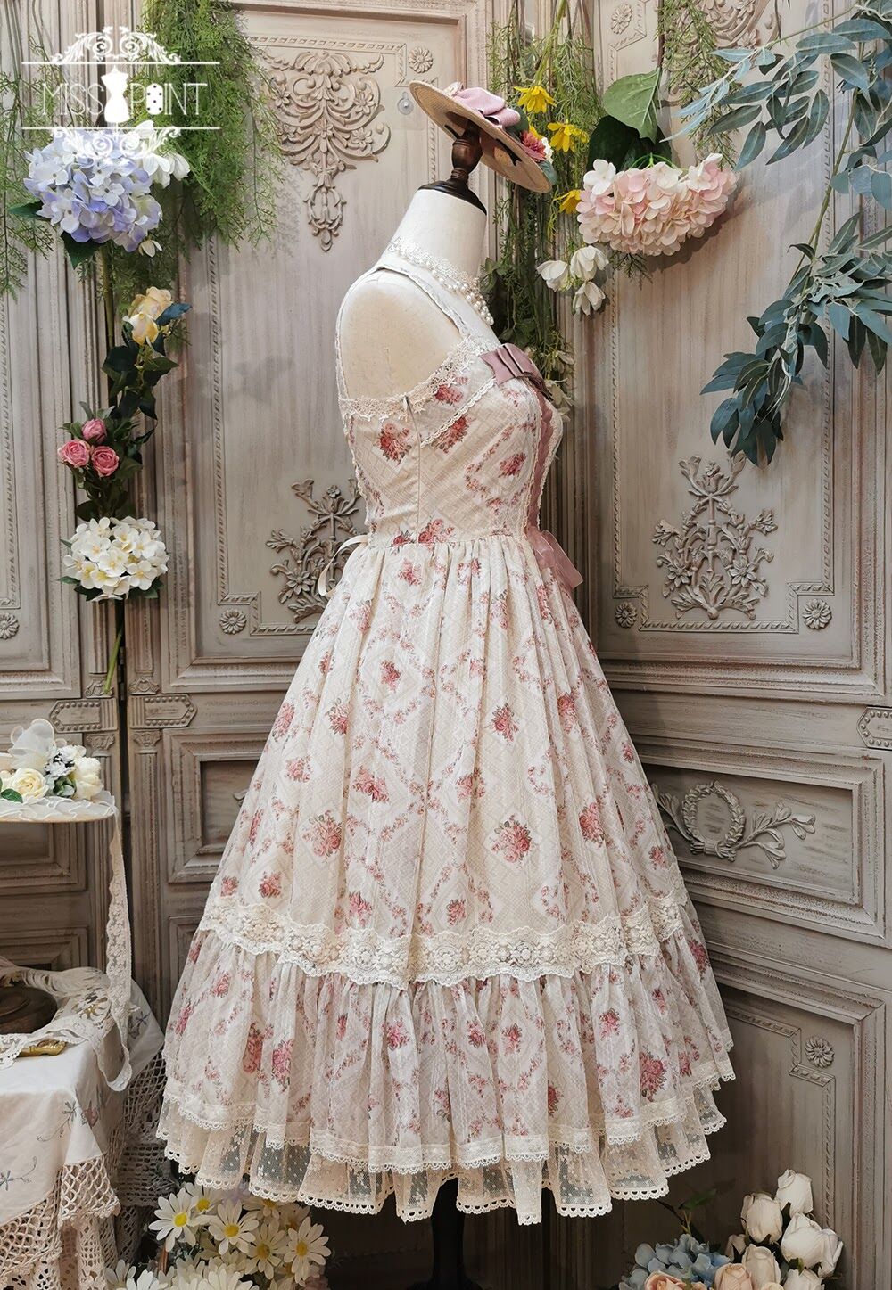 木香薔薇 レース/花柄 ロング ロリィタドレス ワンピース