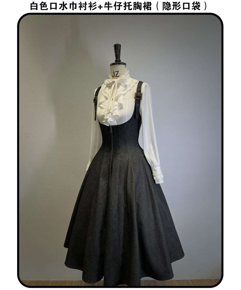 sui yi オリジナル ゴシック風 髑髏 ローズ ロリータL78＃