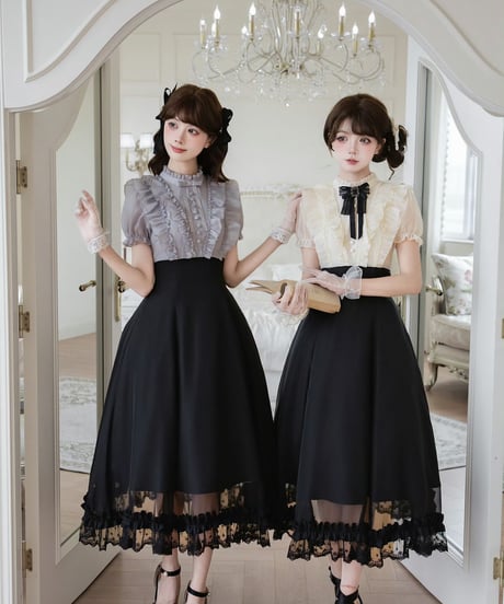 with PUJI  /  ローラのお茶会〜月見〜 ロング丈ワンピース [LO1426]