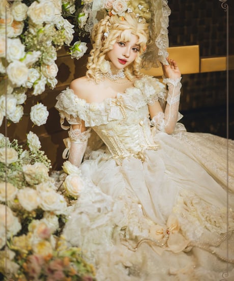 HinanaQueena / Tree Peony ロングドレス ウエディングドレス ワンピース セット[LO1115]