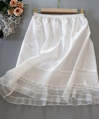 幅広プリーツレースのペチコート 65cm丈 [SK92]