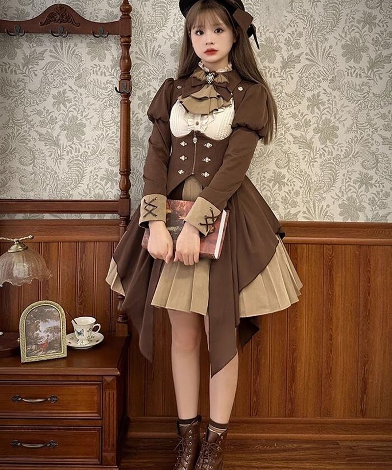 華ロリ ワンピース ショートジャケット サブカル系ショートジャケット+ワンピースセット | Maiden's Rêve