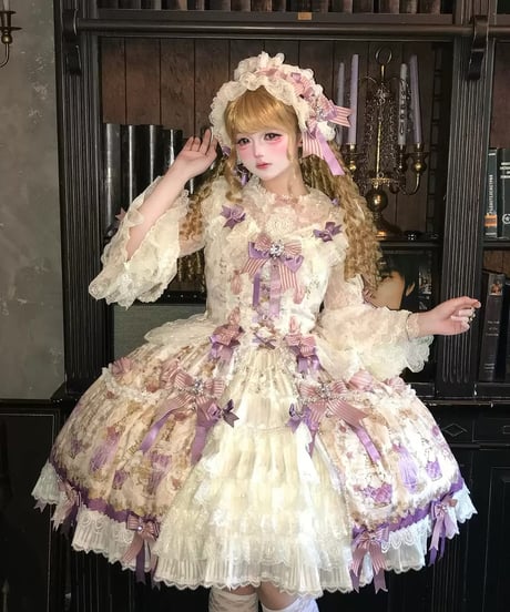 Twin Bears / Antique Gemstone Fragrance ロリィタドレス OP, JSK③ [LO1598]