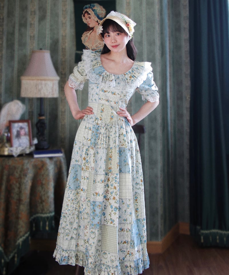 Wizard of Oz / 花壁のパッチワーク レトロ カントリー風 ドレス