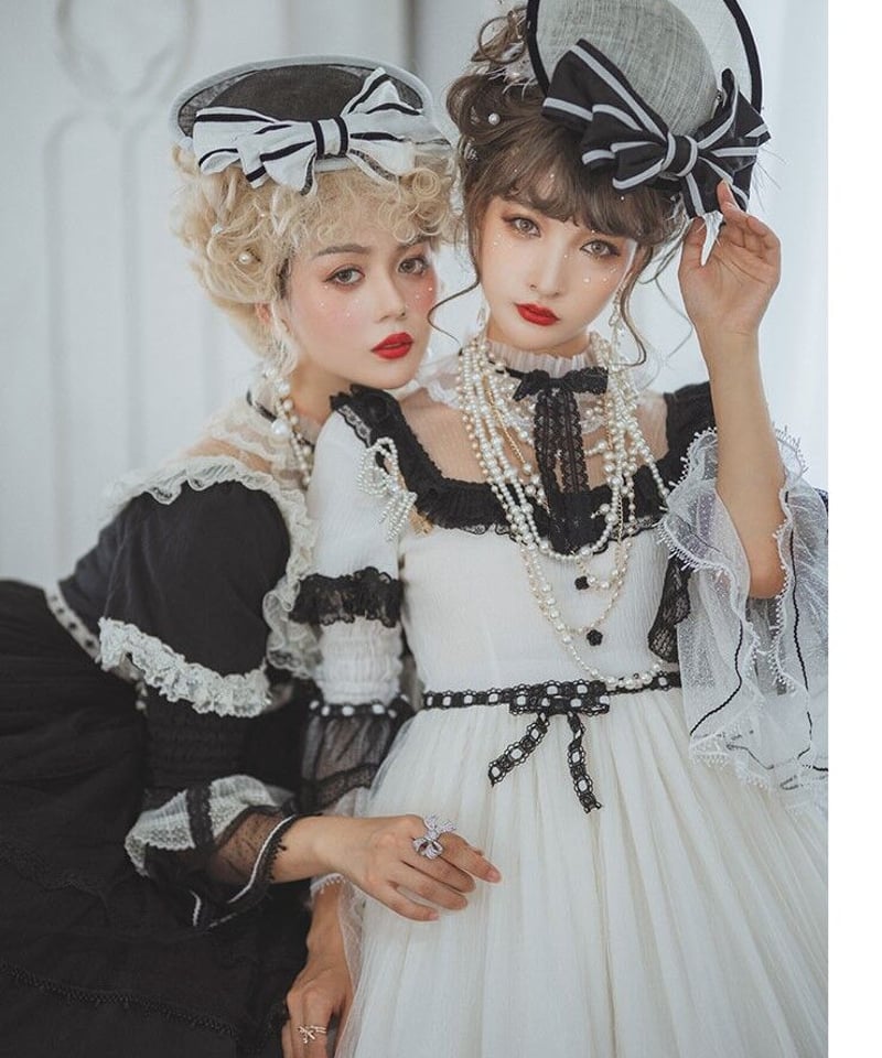HinanaQueena ワルツ ホワイト ロリィタドレス ワンピース+帽子 XL