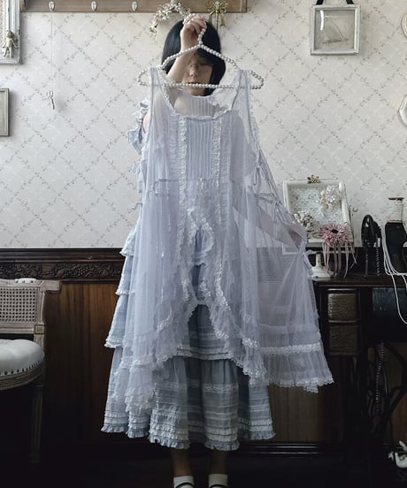 SweetDreamer / Summer of Blue Snowflakes ロリィタドレス メッシュタブリエ [LO1077]
