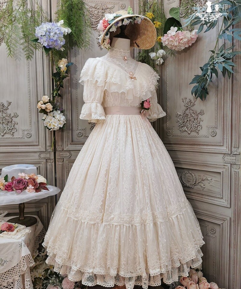 【りかさま専用　バラ柄アンティークレースボンネットドレス】 薔薇少女 クラシックロリィタ ボンネット [LO195] | Roses on the Roo