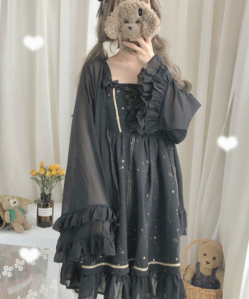黒星】POSHEPOSE ロリータドレス POSHEPOSE Black Fox Gothic Fairy