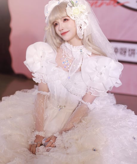 Henrietta / ムーンライトクリスタルドリーム ロリィタドレス ウエディングドレス ワンピース set [LO1288]