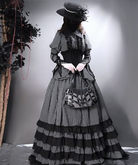 VantablackStudio / Wednesday Addams ゴシック SK, 姫袖ブラウス  [LO1401]