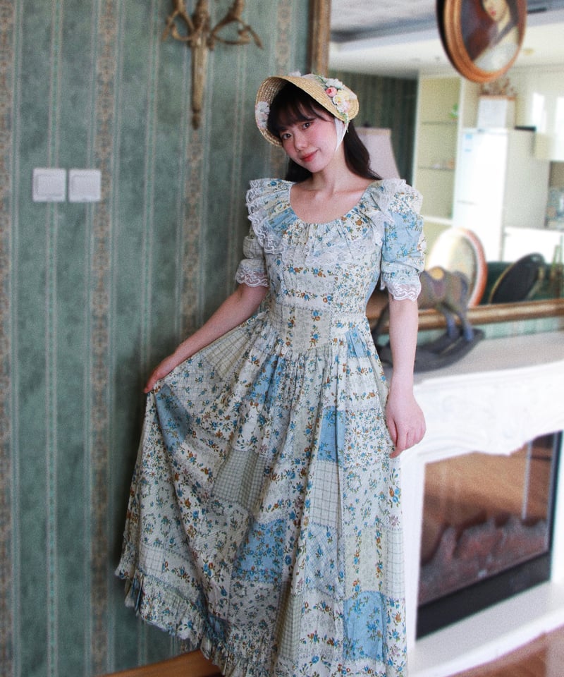 Wizard of Oz / 花壁のパッチワーク レトロ カントリー風 ドレス