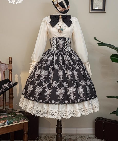 Miss Point アンティークフラワーウォール ロリィタドレス コルセットSK、ブラウス  [LO894]