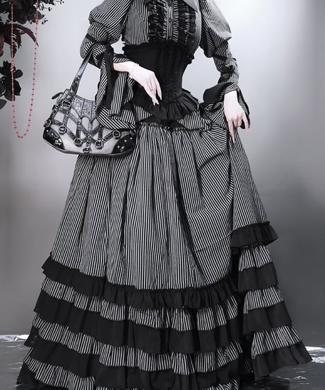 VantablackStudio / Wednesday Addams ゴシック SK, 姫袖ブラウス  [LO1401]