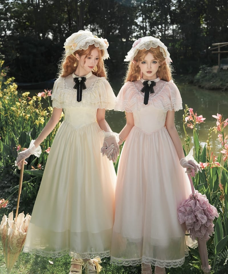 with PUJI / 朝霧の庭園 エドワーディアンドレス ワンピース