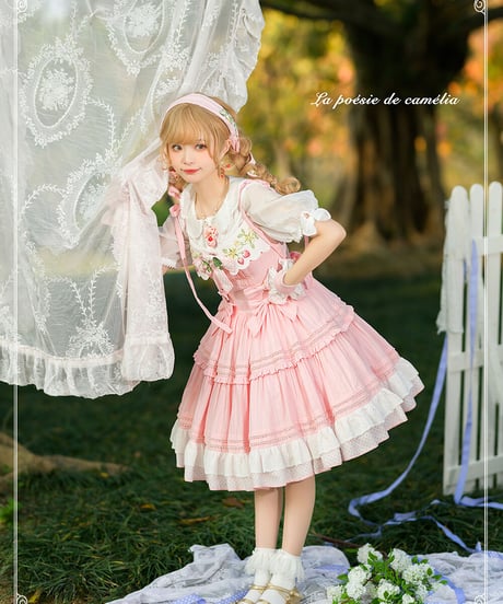 la poésie de camélia いちご 刺繍ロリィタ ストラップJSK [LO474]
