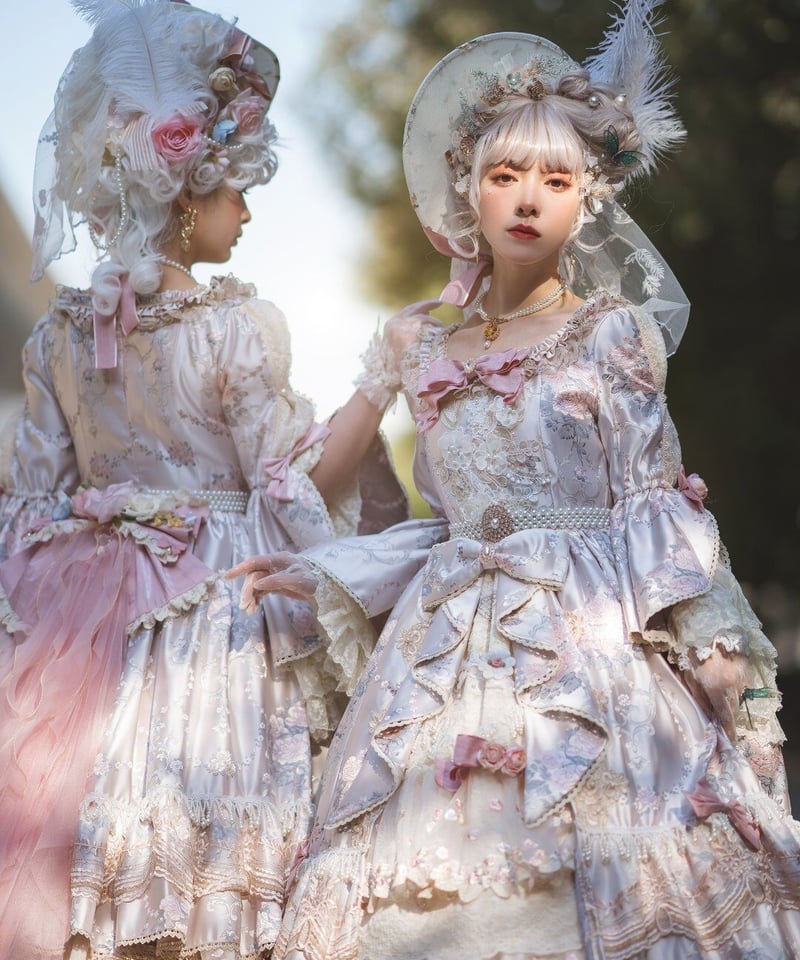 ハンドメイド　ワンピース　エリザベスop風　 100size　ロリィタ B47OP324_model_RD-05.jpg