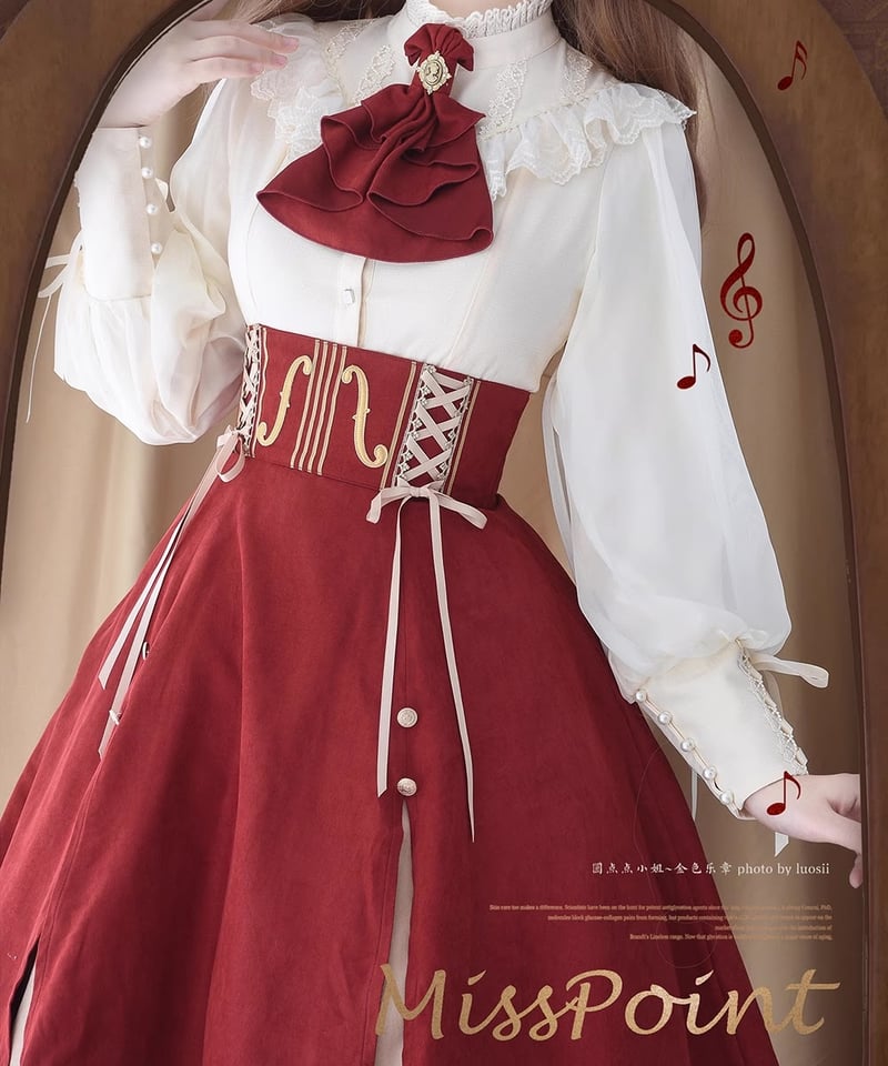 MISS POINT ロリータドレス ピンク×生成 Mサイズ Miss Point エリザベス ロリィタ ドレス ピンク 薔薇花柄