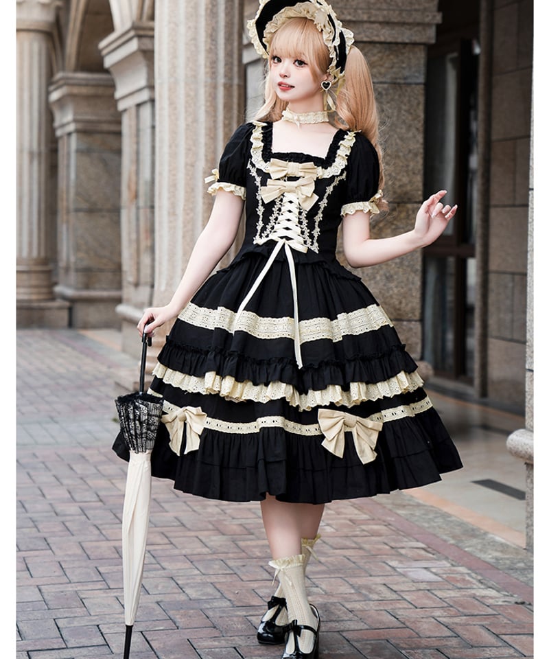 with PUJI / 第七夜章 ロリィタドレス コットンワンピース 6点セット