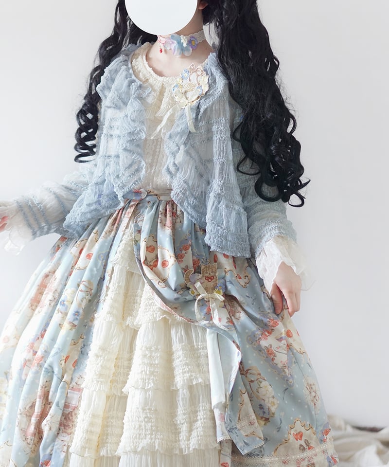 Miss Point 猫とバラのお茶会 ロリィタドレス 前あきスカート