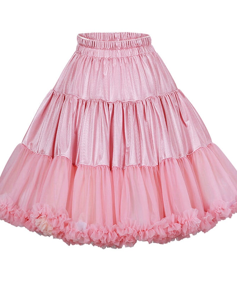 虹色 リバーシブル ふわふわパニエ 50cm丈 [LO489] | Roses on the