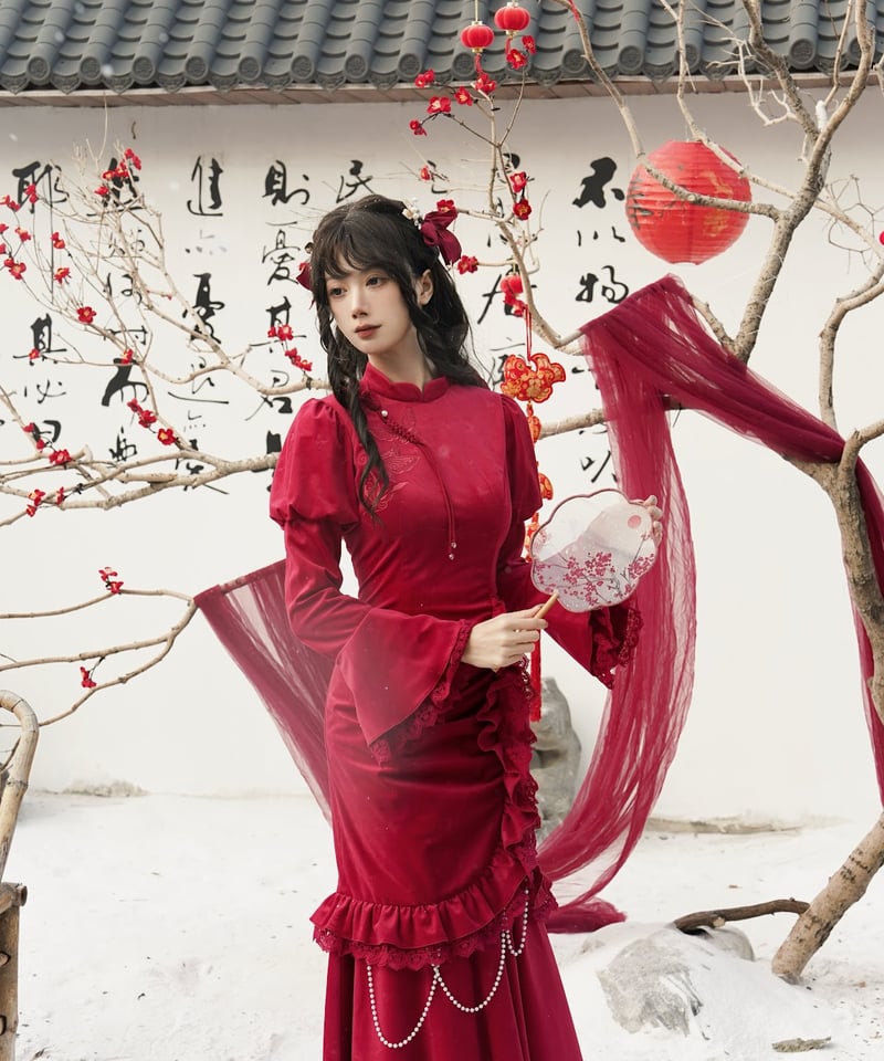 with PUJI / 時代への賛歌 フィッシュテイルチャイナドレス