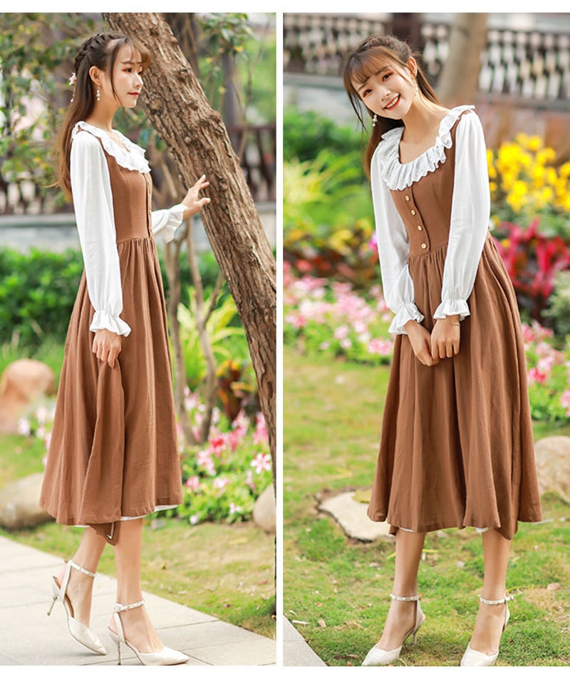 美品　ルネ　高級ツィード素材　ロングワンピース ジャンパースカート 美品 ルネ 高級ツィード素材 ロングワンピース ジャンパースカート