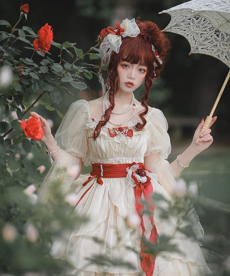 Fantasy Mirror バラをください ロリィタドレス ワンピース 3点セット [LO587]
