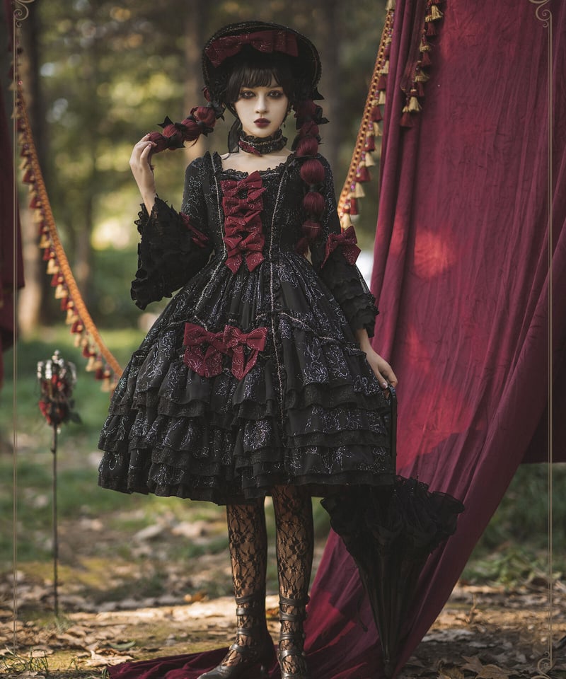 美品　Hinana Queena 姫袖ドレス　ロココワンピース　ラッパ袖 HinanaQueena ROCOCO ロリィタドレス ワンピース ロング full set