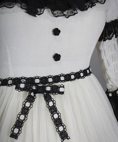 HinanaQueena ワルツ ホワイト ロリィタドレス ワンピース+帽子 XL [LO230]