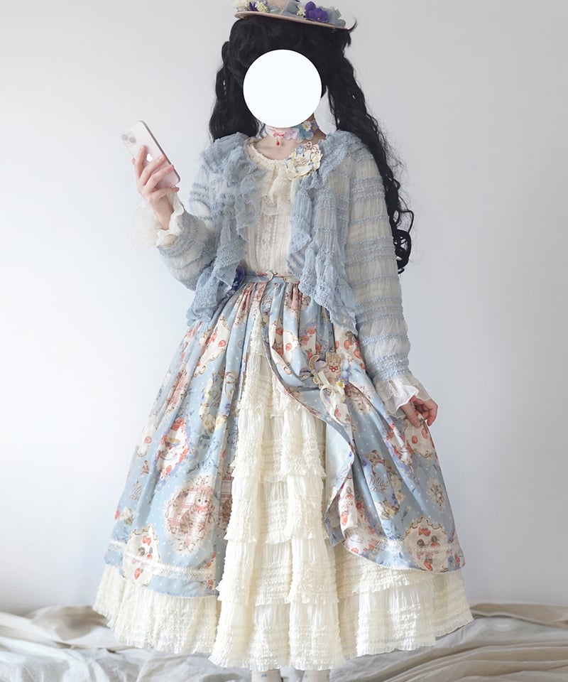 Miss Point 猫とバラのお茶会 ロリィタドレス 前あきスカート