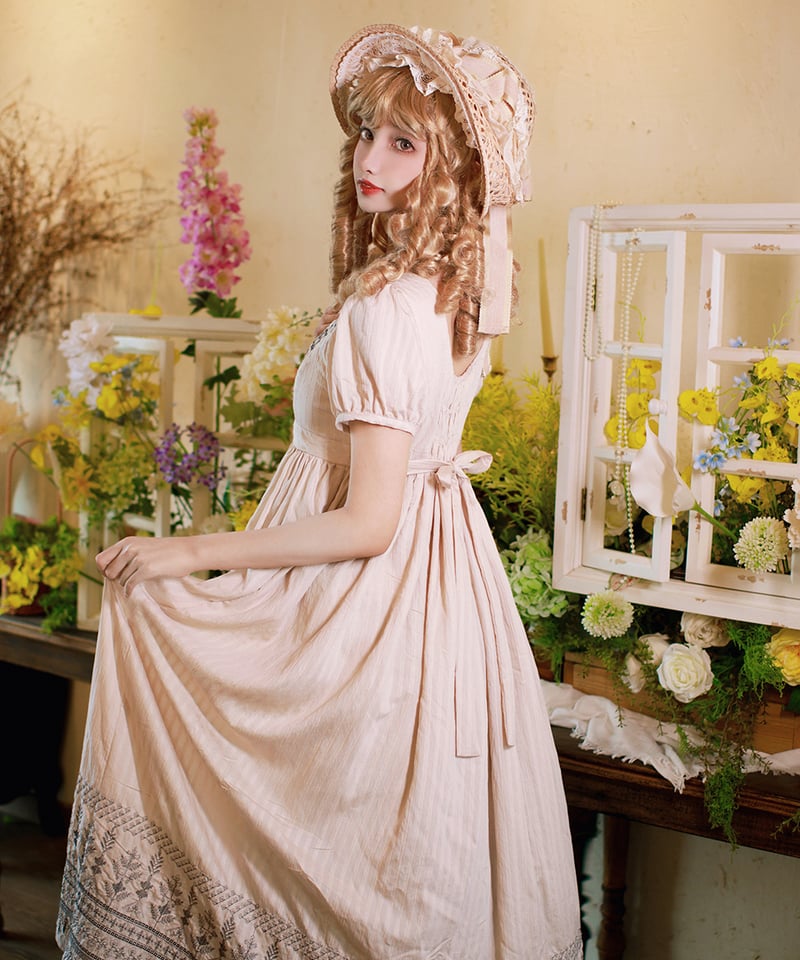 Miss Point / 落陽のヴェール エンパイアスタイルワンピース 日常刺繍