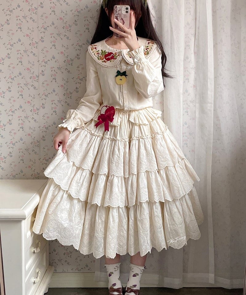 Miss Point 森のきつね 三段レース スカート ペチコート [LO689