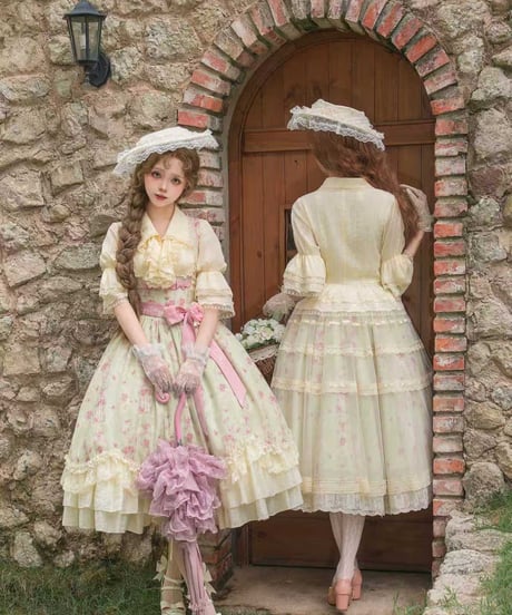 with PUJI Letter and Poetry / Rose Breeze ロリィタドレス set [LO1585]