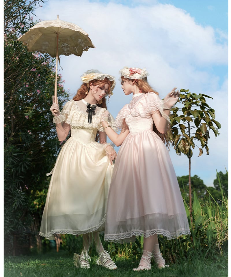 with PUJI / 朝霧の庭園 エドワーディアンドレス ワンピース [LO1440