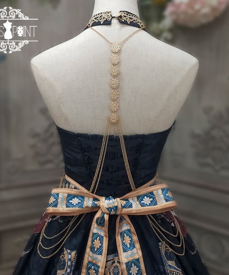 Dusk BASTET （ 黄昏贝斯特）エジプト風ロリィタ ホルターJSK ＋アクセサリーセット[LO350]