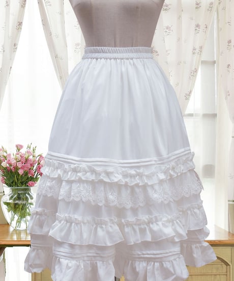 シフォン レース フリル ロリィタ スカート 65cm丈[LO2]