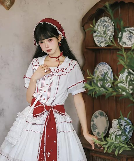 Miss Point 四季の果樹園 ロリィタドレス ブラウス、 花びらタブリエ、ペチコート [LO1611]