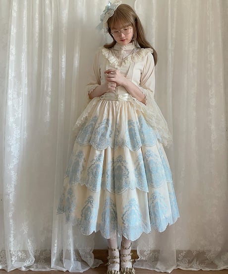 Miss Point / ミスポイントの花園 刺繍段々スカート [LO1473]