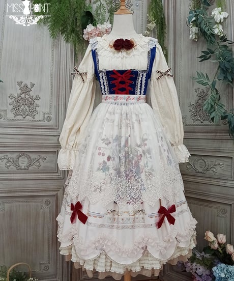 Miss Point 豊作賛歌 バイエルン風 レース刺繡エプロン [LO390]