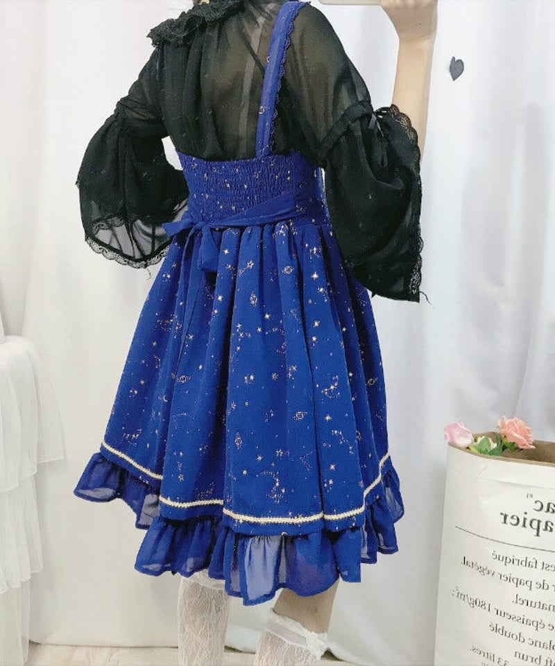 ロリィタ 星座柄 リボンストラップ スリム シフォン JSK ストラップ