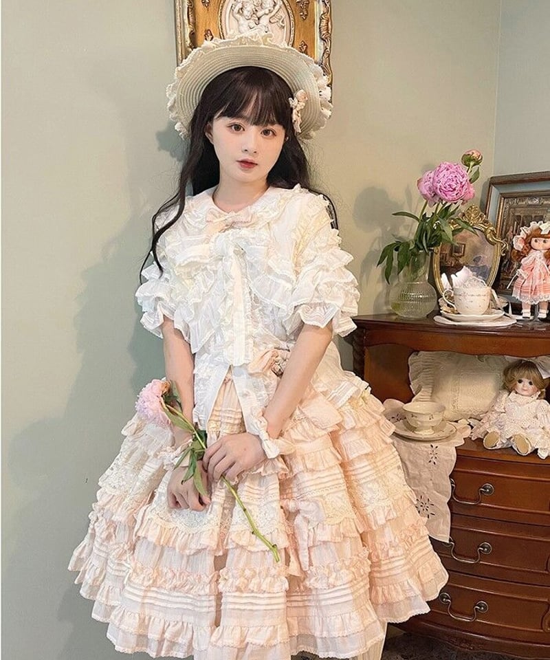 タグ付 GLOWNY ガールフレンドレースラッフルフリルミニスカート