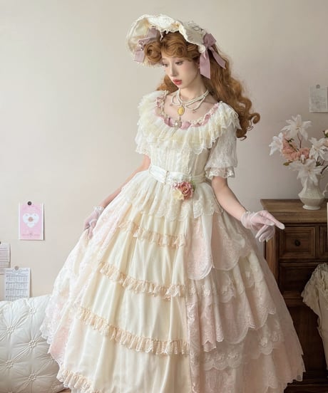 Miss Point / ミスポイントの花園 刺繍段々ワンピース, JSK. SK SP版 [LO1473]