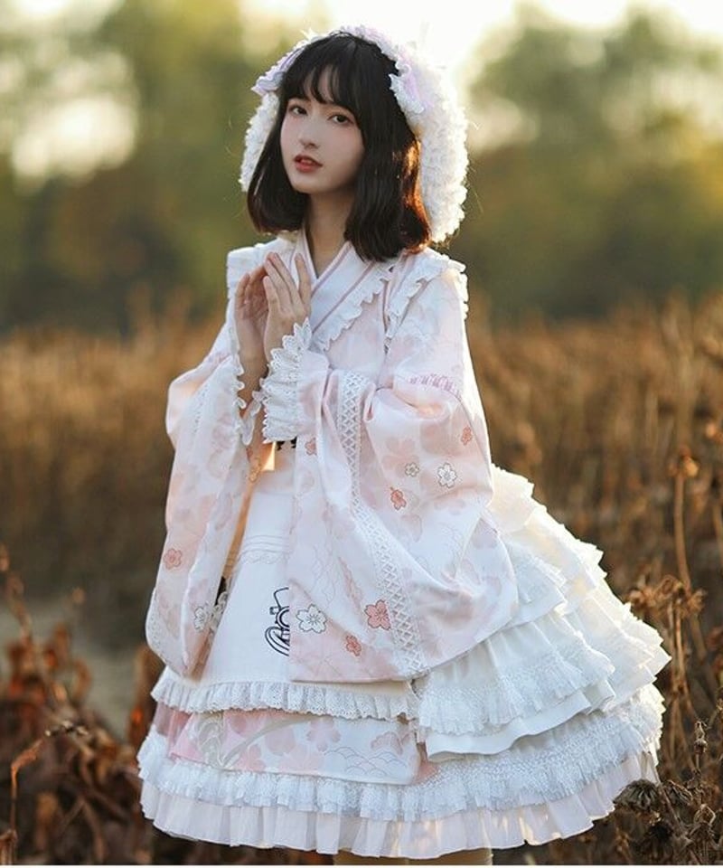 with PUJI / 和風アリス 小春日和op ロリィタドレス ワンピース with PUJI / 和風アリス 小春日和op ロリィタドレス ワンピース