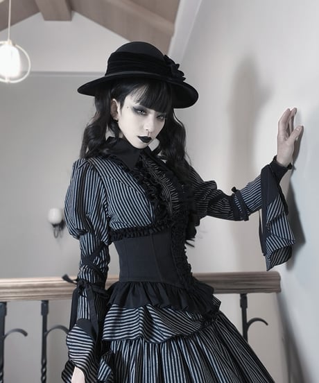 VantablackStudio / Wednesday Addams ゴシック SK, 姫袖ブラウス  [LO1401]